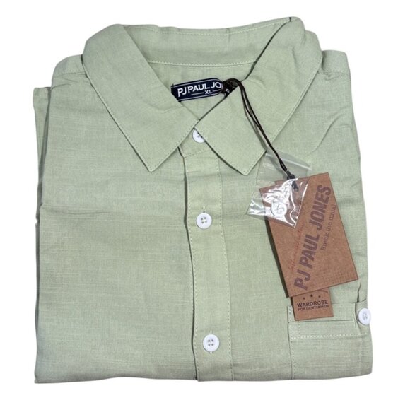 P.J. Paul Jones Shirt Casual Button Down Short Sleeve XL Cotton Viscose - Picture 1 of 8
